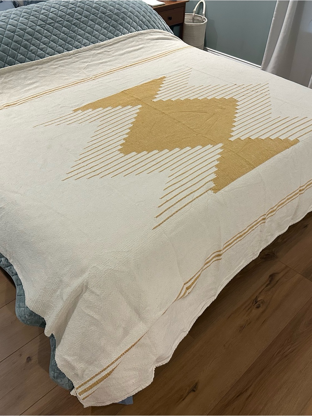 Joinery NYC Hand Loomed Knit Geometric King Quilt